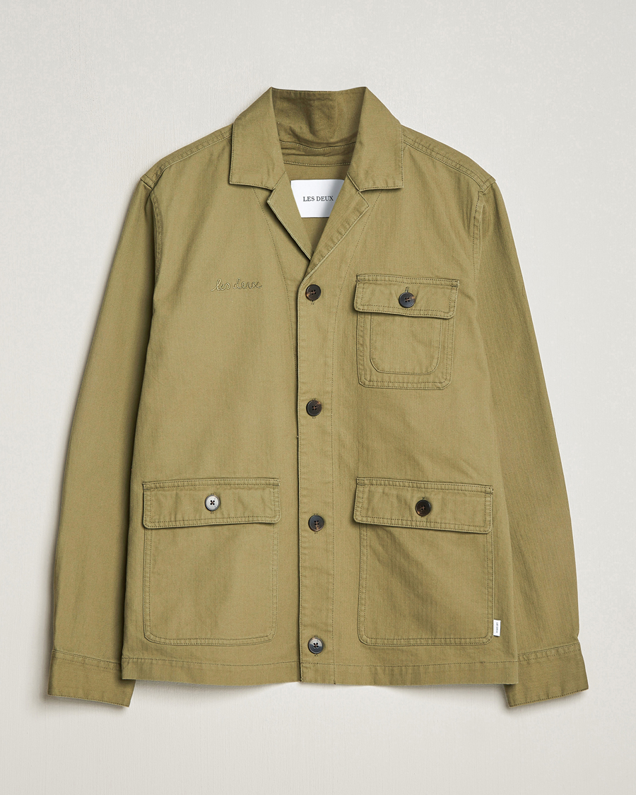 Homme | Chemises | LES DEUX | Lester Fatigue Shirt Surplus Green