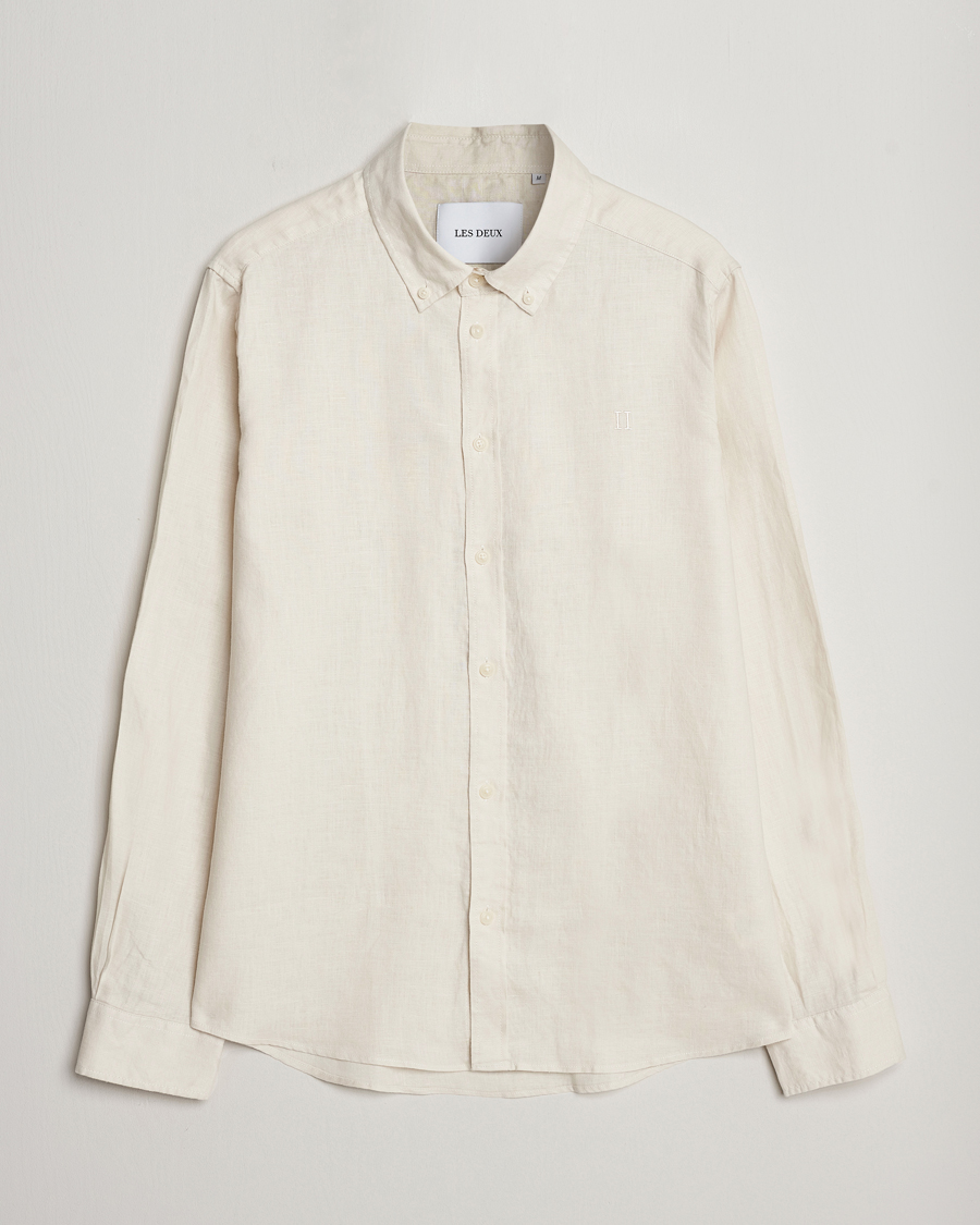 Homme | Chemises | LES DEUX | Kristian Linen Button Down Shirt Ivory