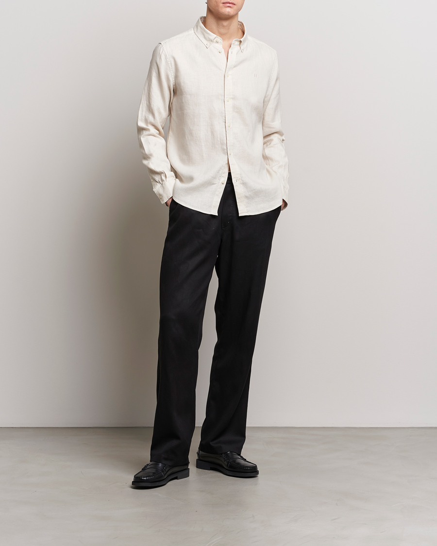 Homme | Chemises | LES DEUX | Kristian Linen Button Down Shirt Ivory