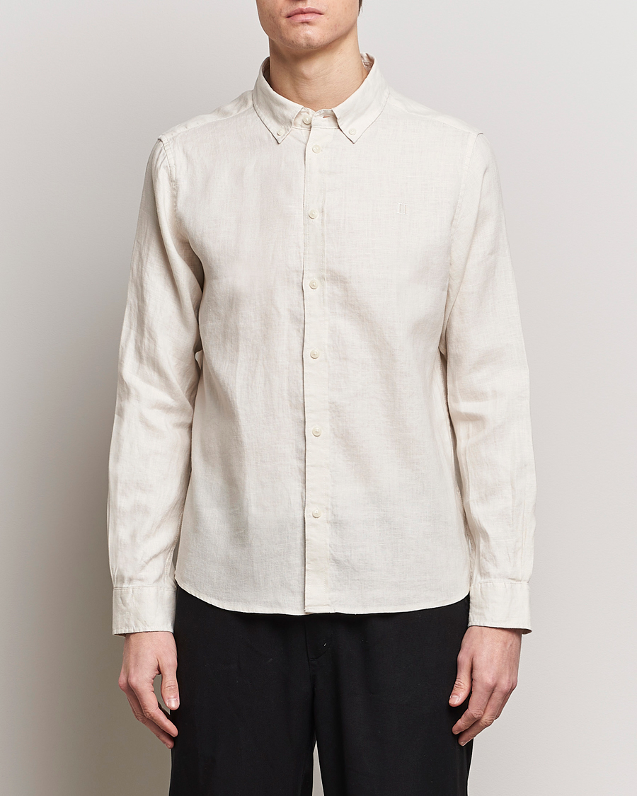 Homme |  | LES DEUX | Kristian Linen Button Down Shirt Ivory