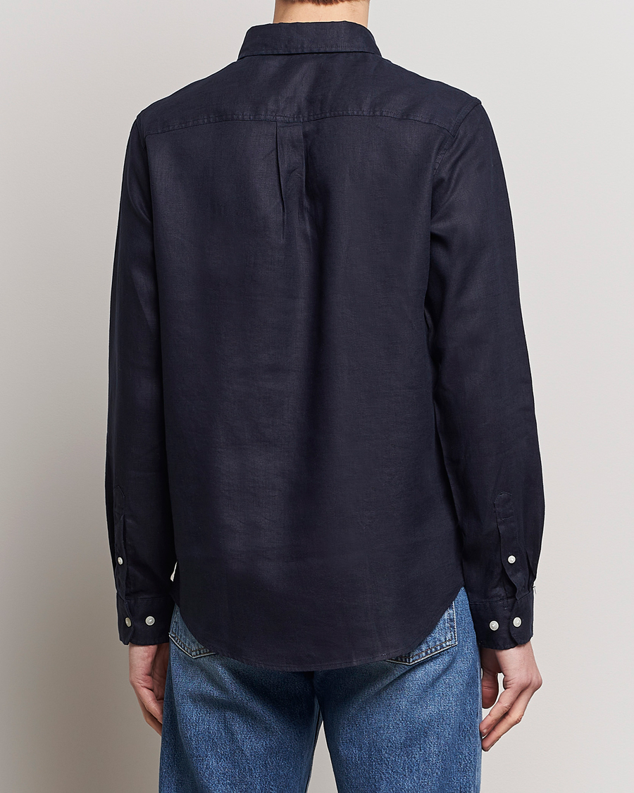 Homme | Chemises | LES DEUX | Kristian Linen Button Down Shirt Dark Navy