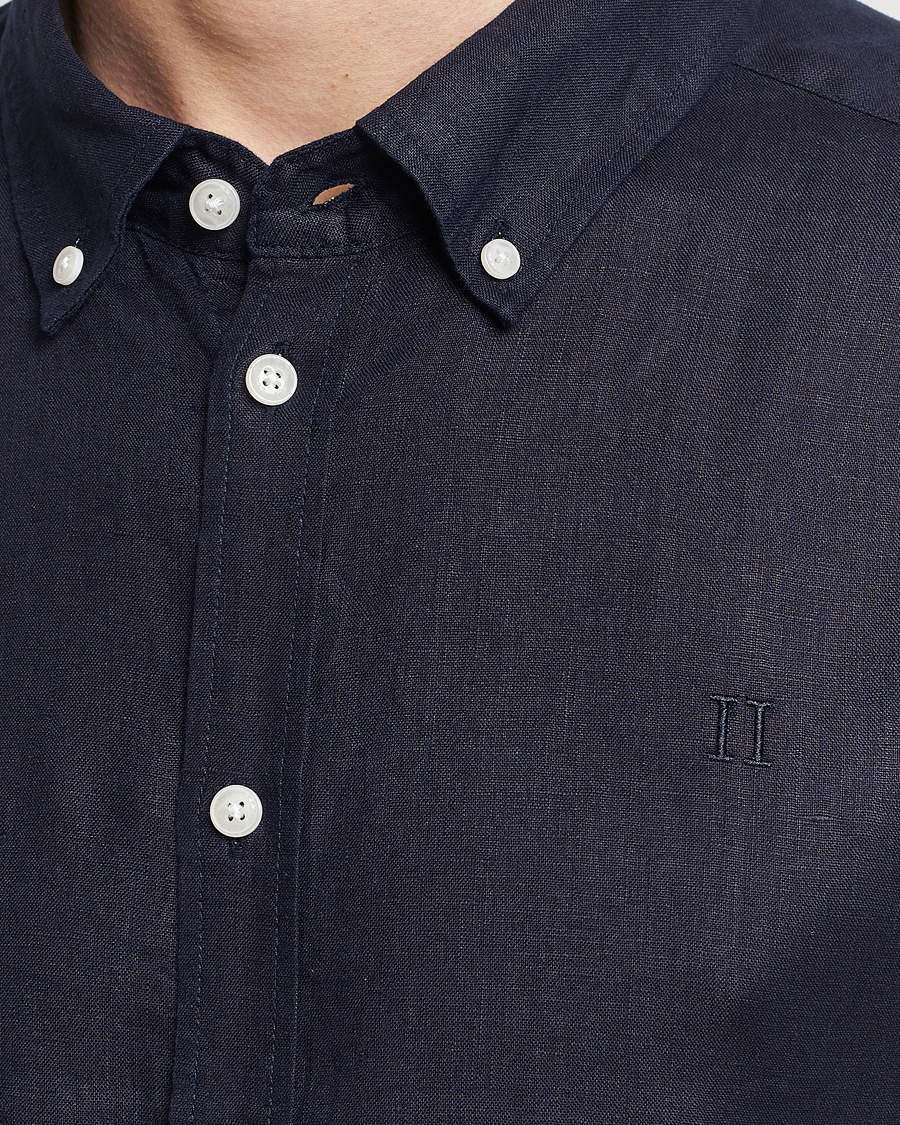 Homme | Chemises | LES DEUX | Kristian Linen Button Down Shirt Dark Navy