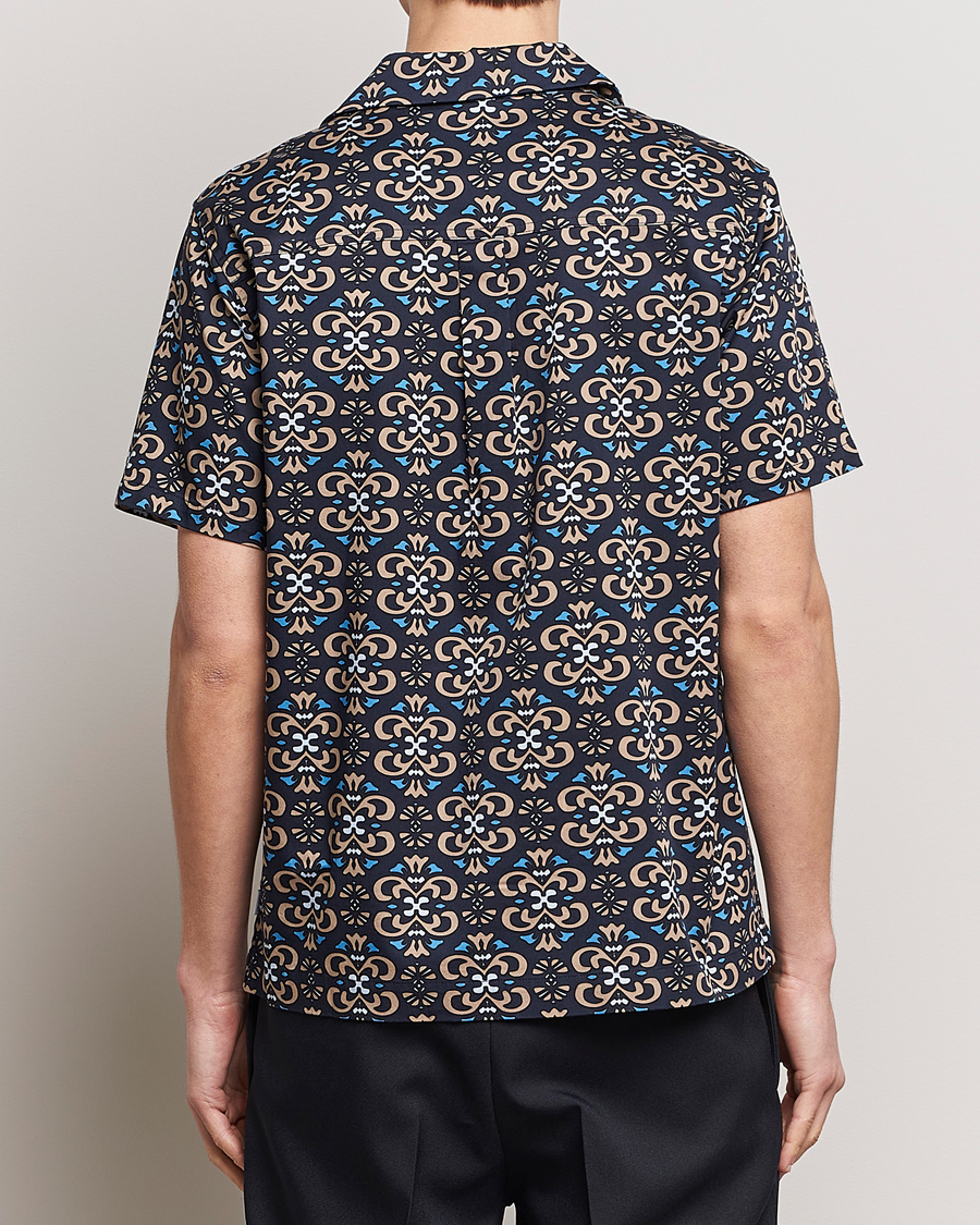 Homme | Chemises | LES DEUX | Hendrix Printed Short Sleeve Shirt Dark Navy