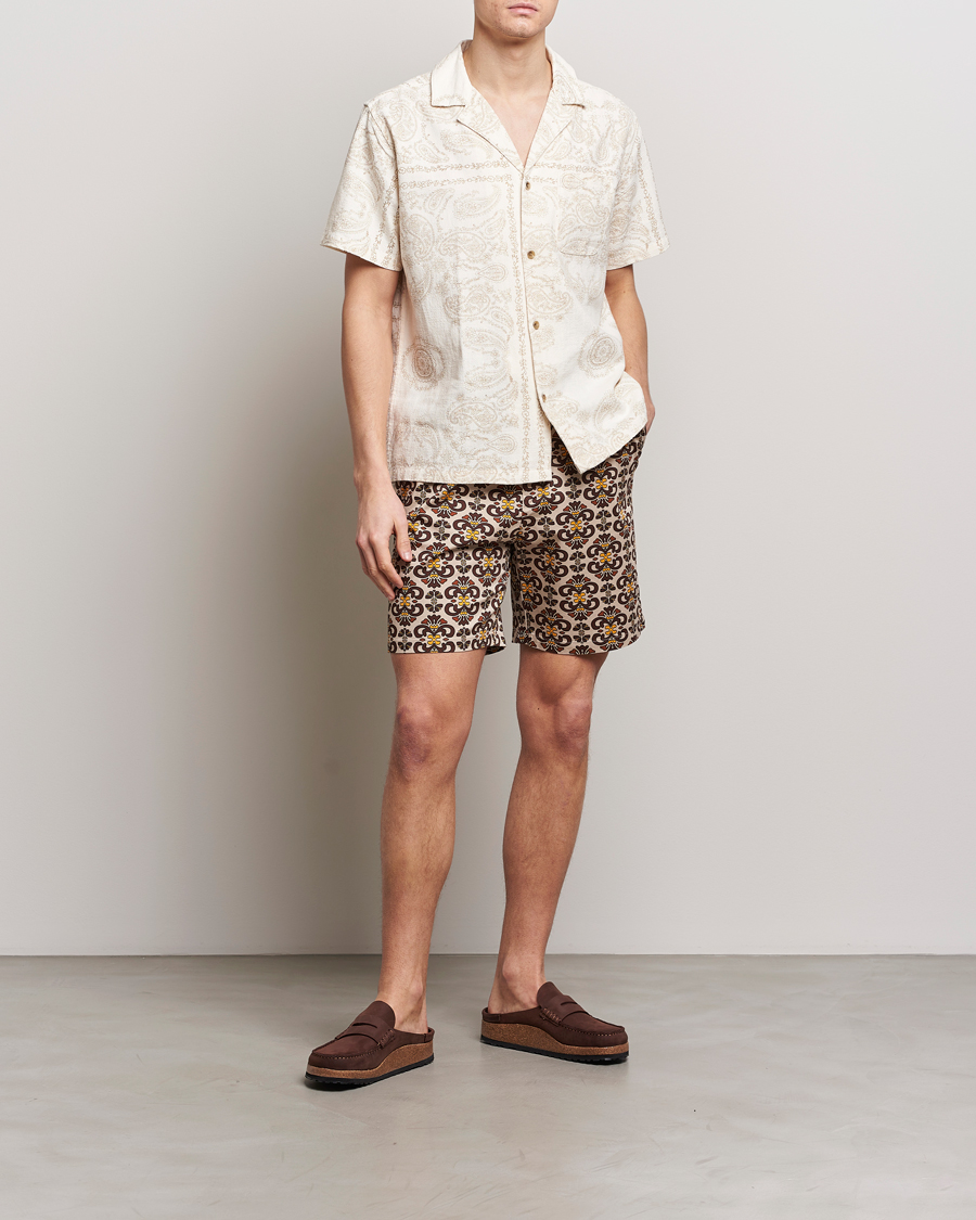Homme | Chemises | LES DEUX | Lesley Paisley Short Sleeve Shirt Light Ivory