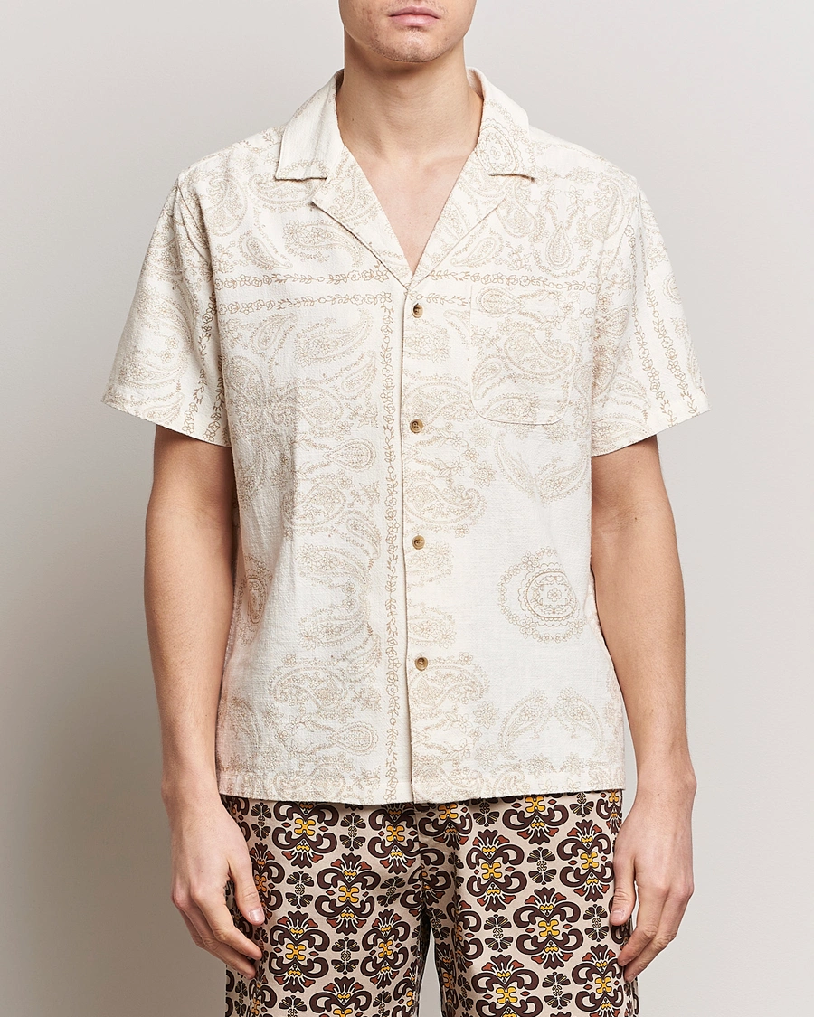 Homme | LES DEUX | LES DEUX | Lesley Paisley Short Sleeve Shirt Light Ivory