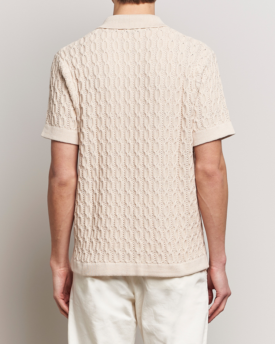 Homme | Chemises | LES DEUX | Garret Knitted Short Sleeve Shirt Ivory