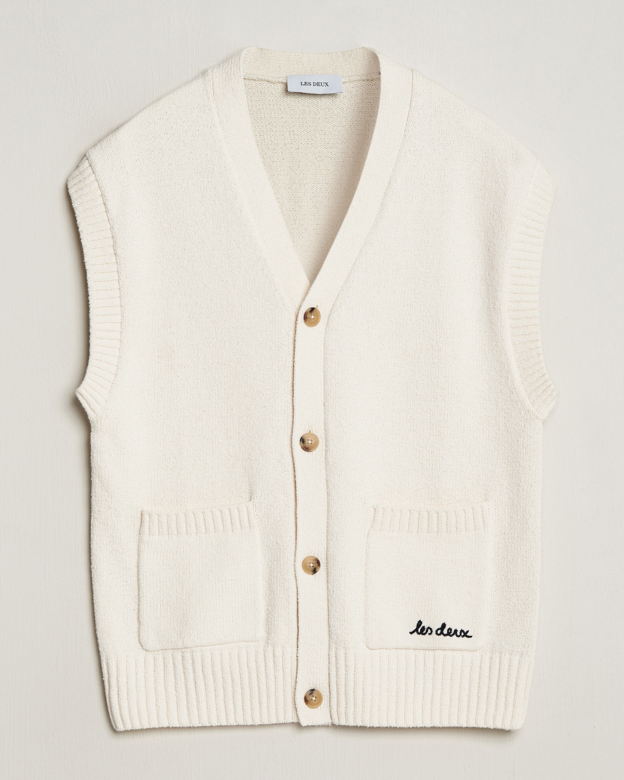 Homme | Pulls Et Tricots | LES DEUX | Brad Cardigan Vest Ivory
