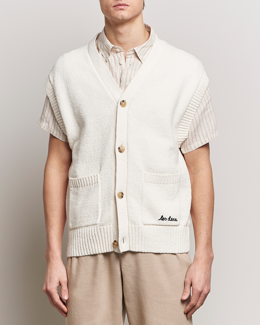 Homme | Pulls Et Tricots | LES DEUX | Brad Cardigan Vest Ivory