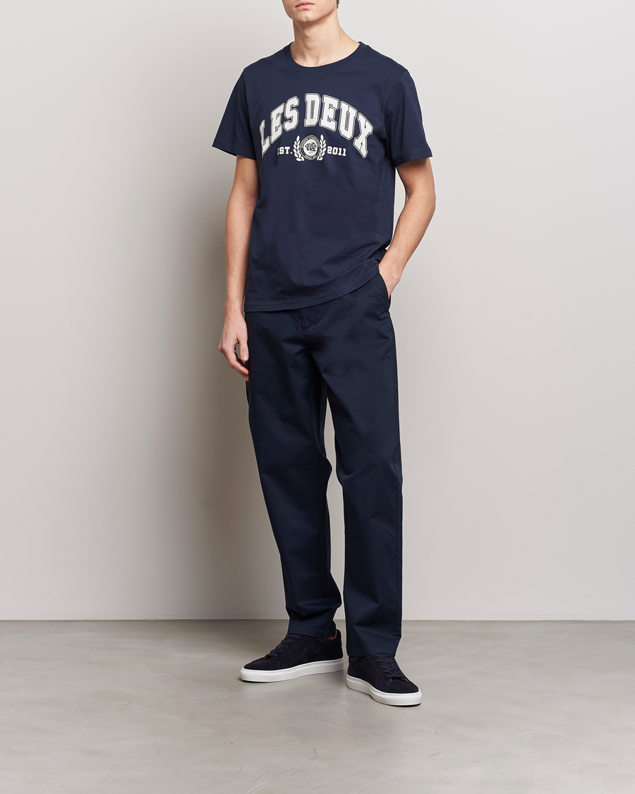 Homme | Pantalons | LES DEUX | Jared Twill Chino Pants Dark Navy