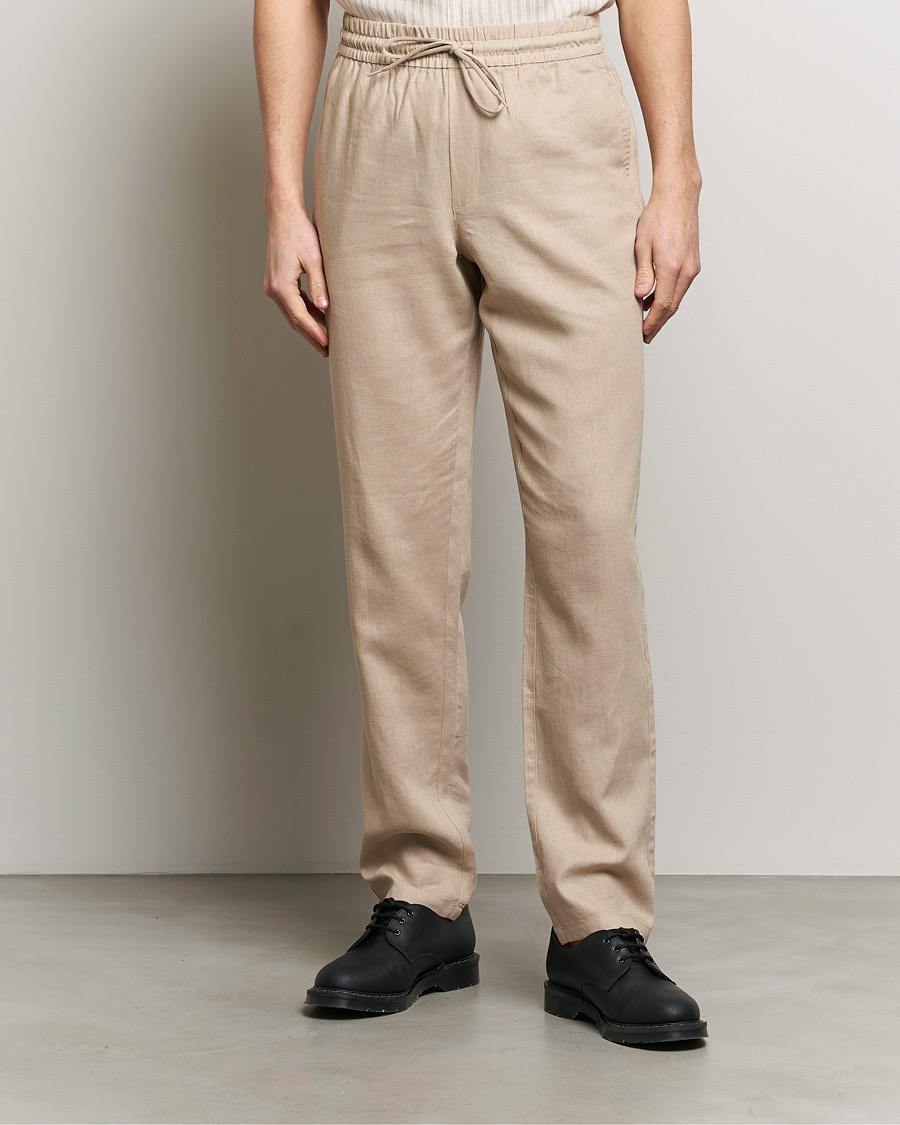 Homme | Pantalons En Lin | LES DEUX | Patrick Linen Pants Light Desert Sand