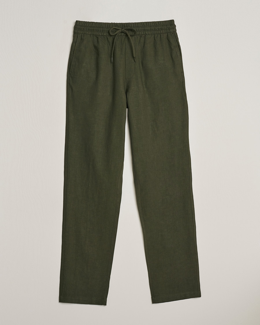 Homme | Pantalons | LES DEUX | Patrick Linen Pants Forrest Green