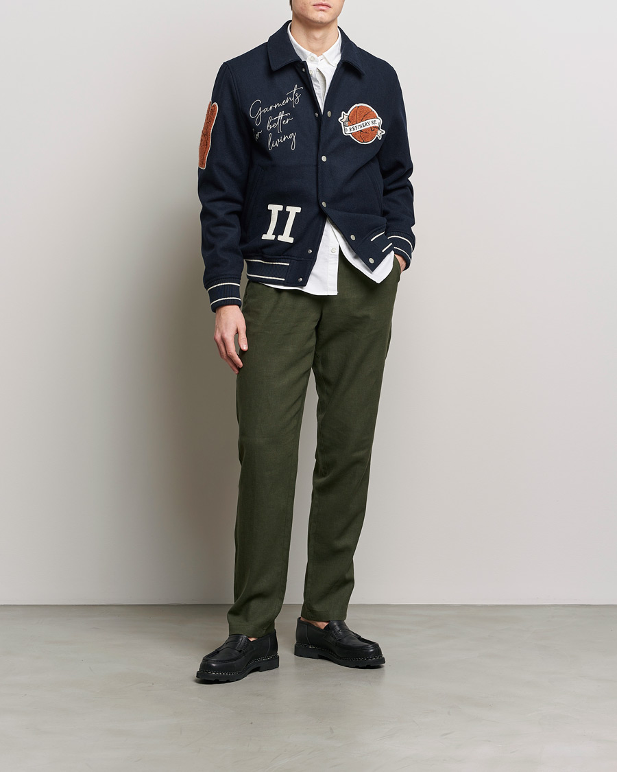 Homme | Pantalons | LES DEUX | Patrick Linen Pants Forrest Green