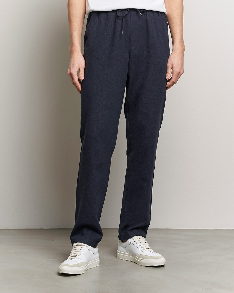 Homme | Pantalons | LES DEUX | Patrick Linen Pants Dark Navy
