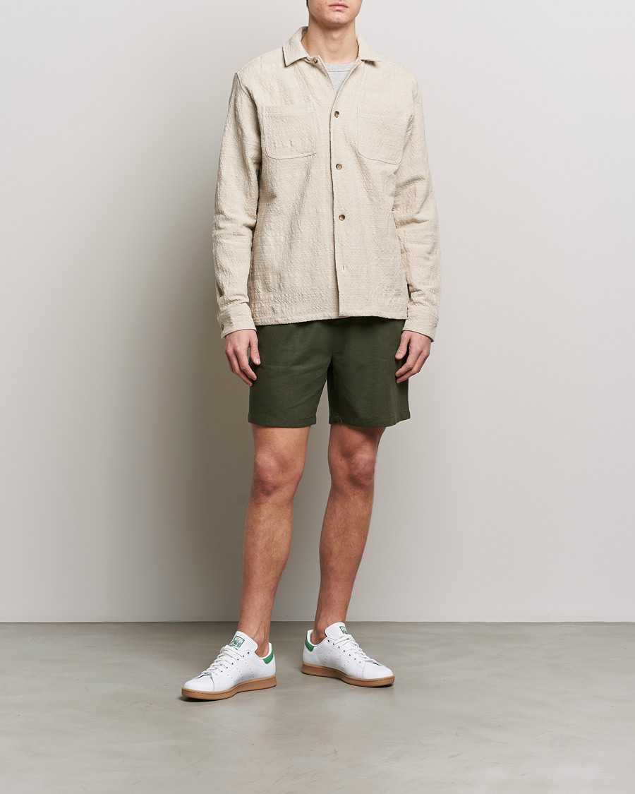 Homme | Shorts | LES DEUX | Otto Linen Shorts Forrest Green