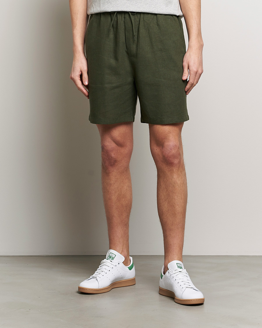 Homme | Shorts | LES DEUX | Otto Linen Shorts Forrest Green