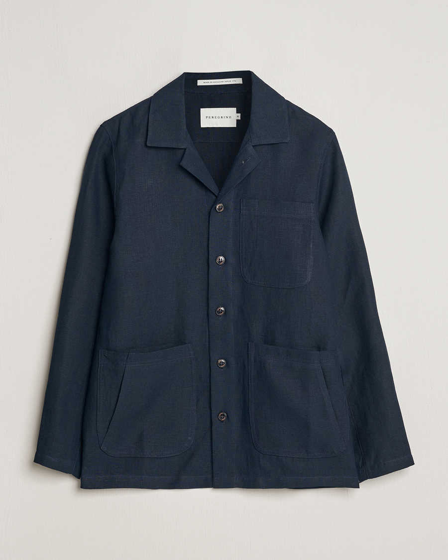 Homme | Chemises | Peregrine | Grange Linen Shacket Navy