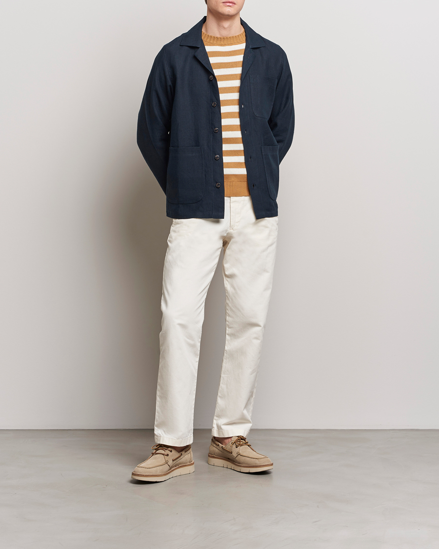Homme | Chemises | Peregrine | Grange Linen Shacket Navy