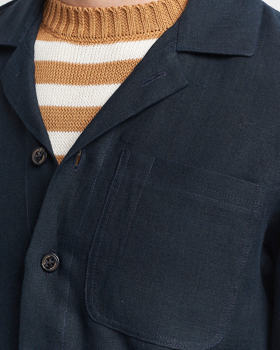 Homme | Chemises | Peregrine | Grange Linen Shacket Navy