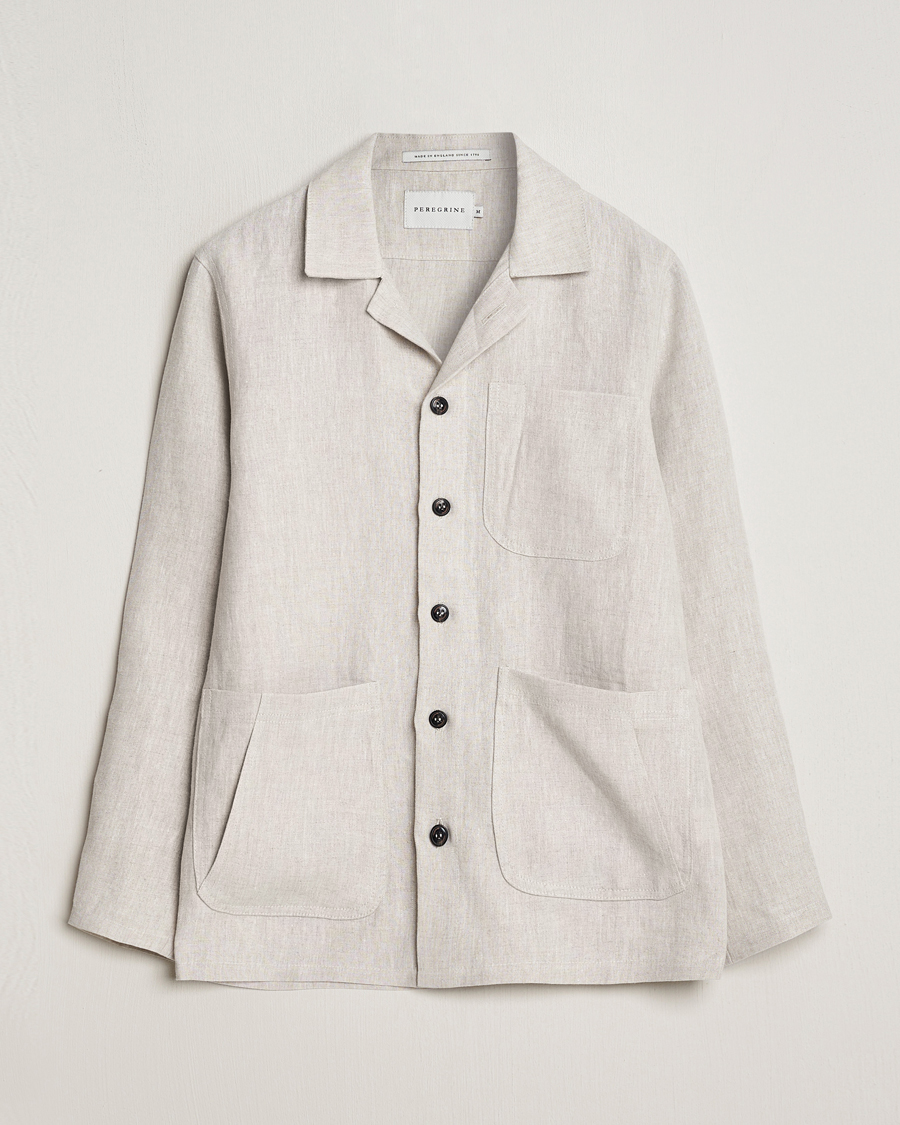 Homme | Chemises | Peregrine | Grange Linen Shacket Natural