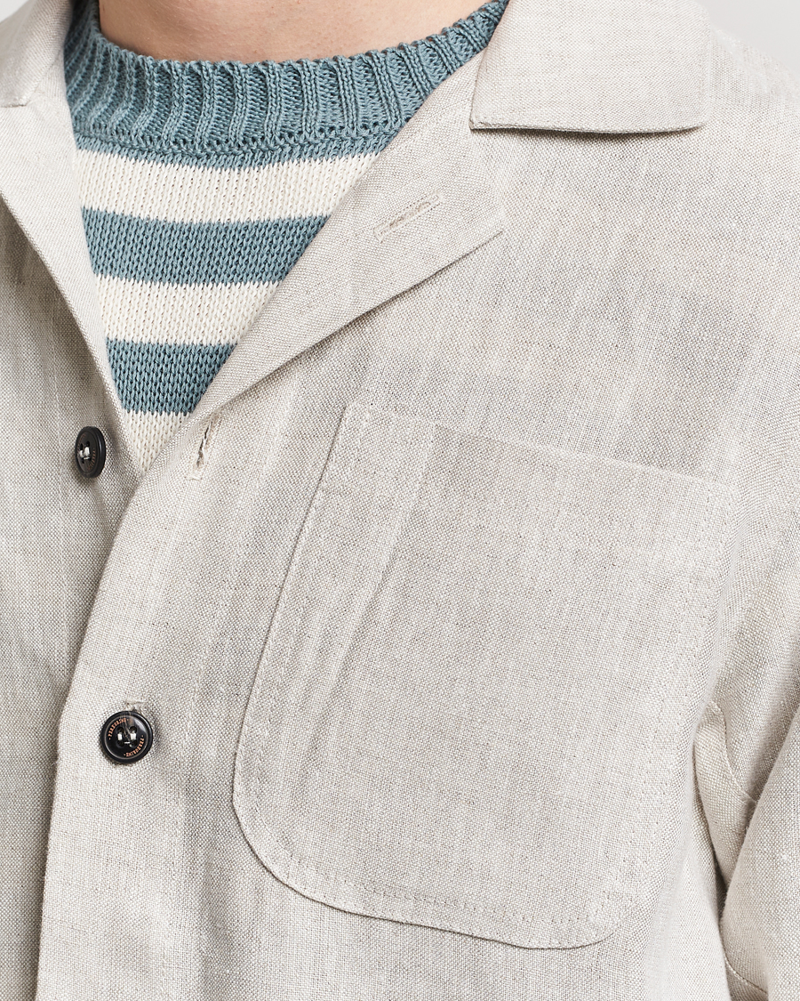 Homme | Chemises | Peregrine | Grange Linen Shacket Natural