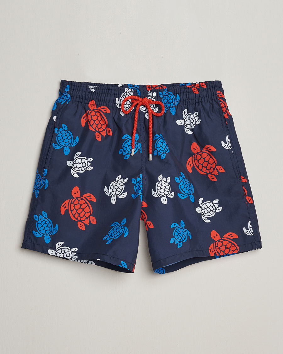 Homme | Maillots De Bain | Vilebrequin | Moorea Printed Swimshorts Bleu Marine