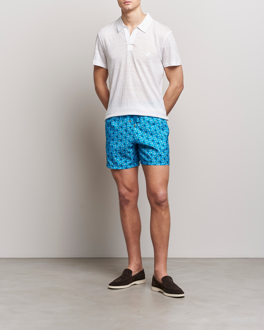 Homme | Maillots De Bain | Vilebrequin | Mahina Printed Swimshorts Bleu Hawaii