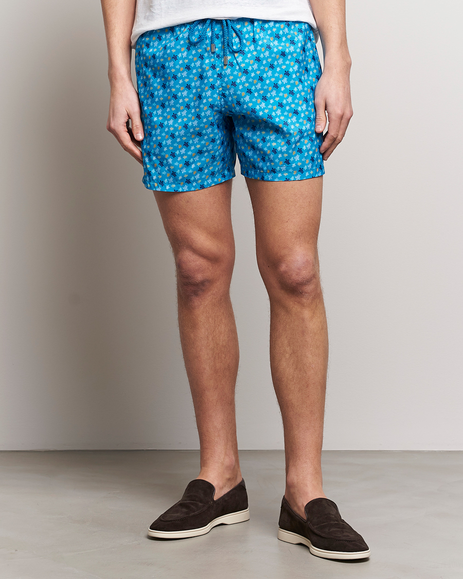 Homme | Maillots De Bain | Vilebrequin | Mahina Printed Swimshorts Bleu Hawaii