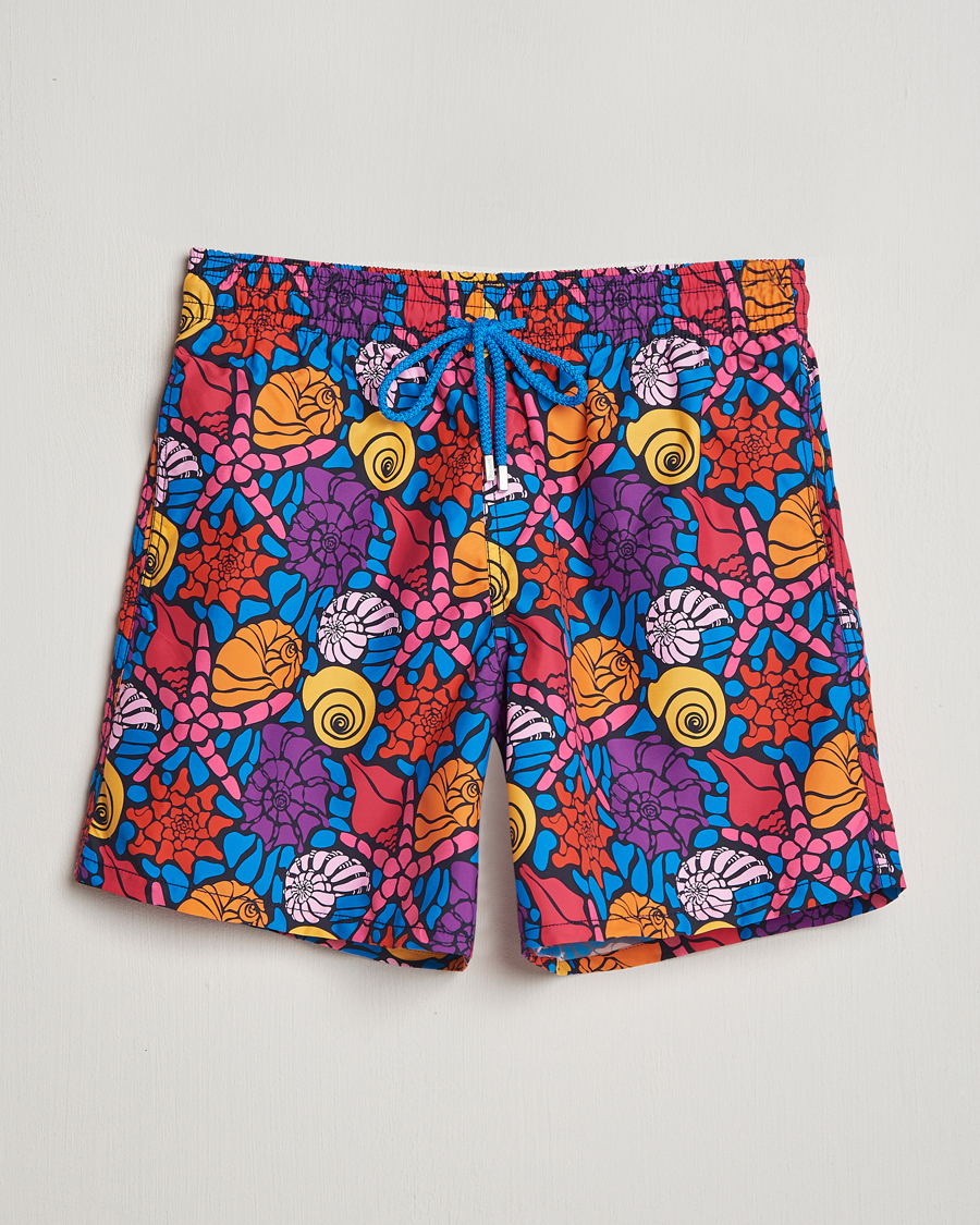 Homme | Maillots De Bain | Vilebrequin | Moorea Printed Swimshorts Bleu Marine