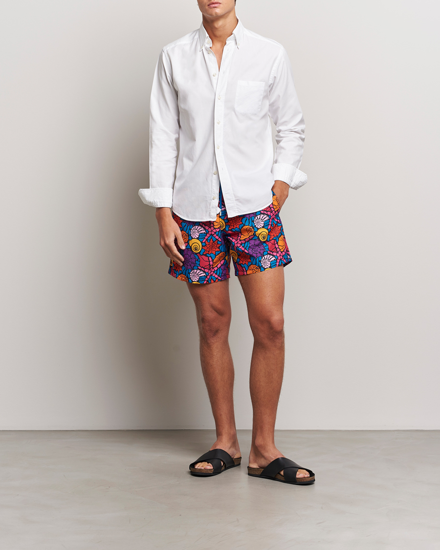 Homme | Maillots De Bain | Vilebrequin | Moorea Printed Swimshorts Bleu Marine
