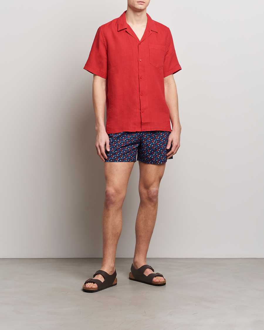 Homme | Chemises | Vilebrequin | Carhli Resort Short Sleeve Shirt Mouline Rouge