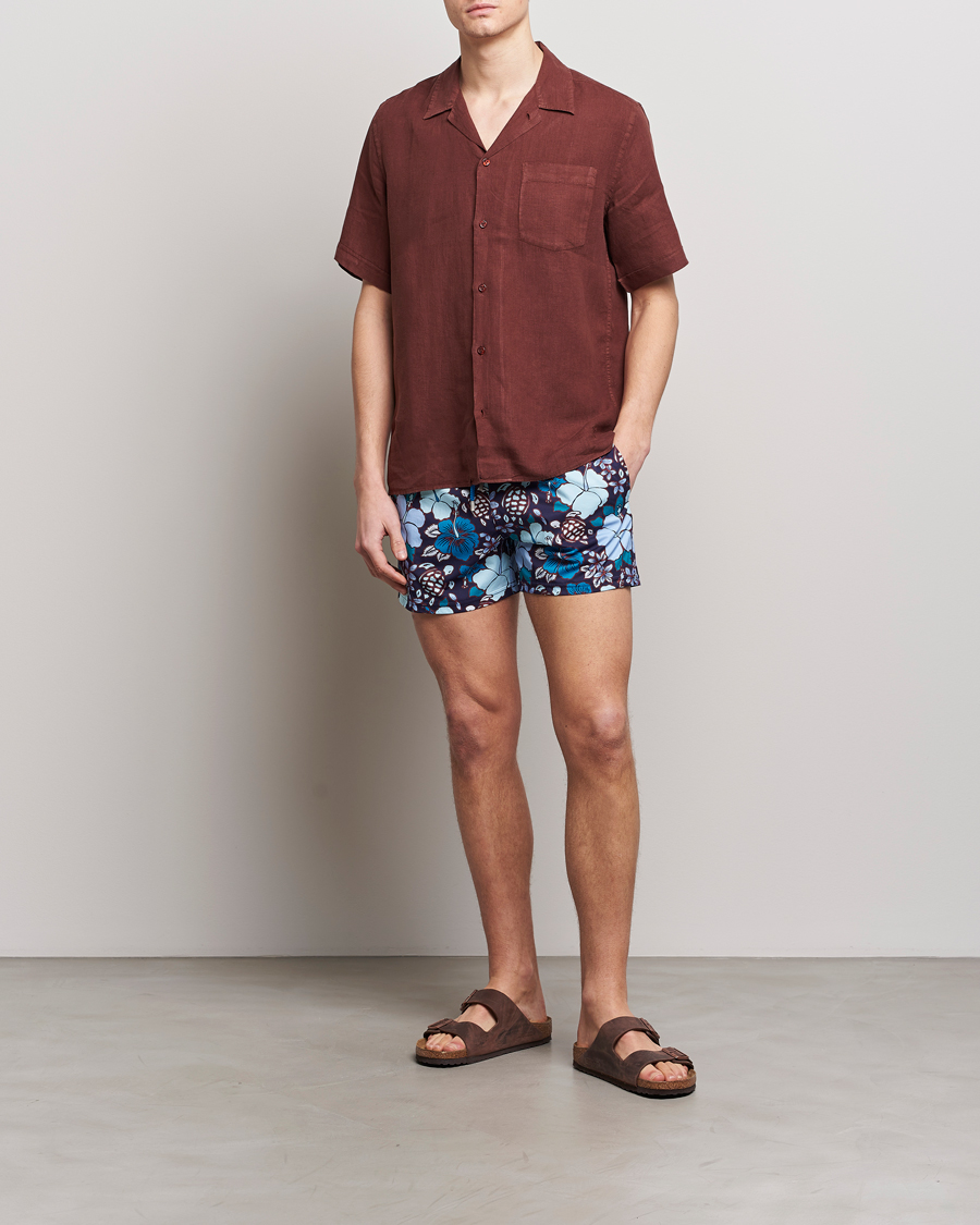 Homme | Chemises | Vilebrequin | Carhli Resort Short Sleeve Shirt Acajou