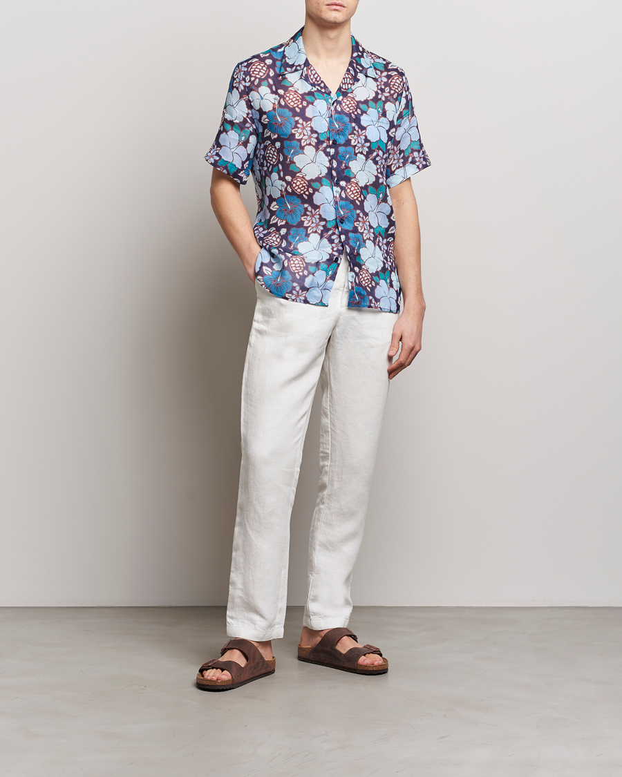 Homme | Chemises | Vilebrequin | Carhli Resort Short Sleeve Shirt Minuit