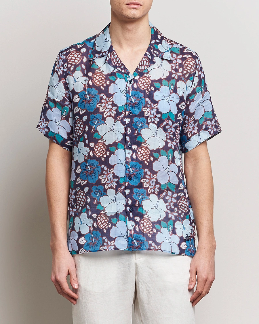 Homme | Chemises À Manches Courtes | Vilebrequin | Carhli Resort Short Sleeve Shirt Minuit