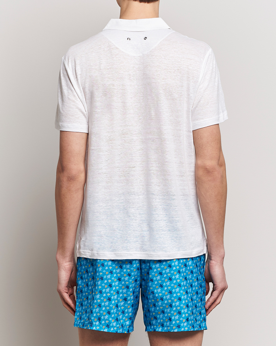 Homme | Polos | Vilebrequin | Pyramid Linen Jersey Polo Blanc