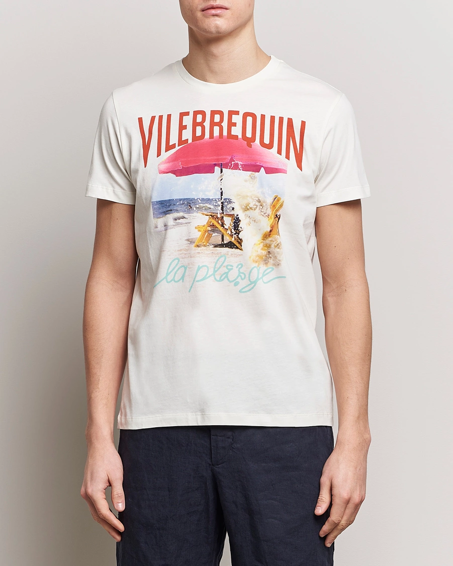 Homme | Vilebrequin | Vilebrequin | Portisol Printed Crew Neck T-Shirt Off White