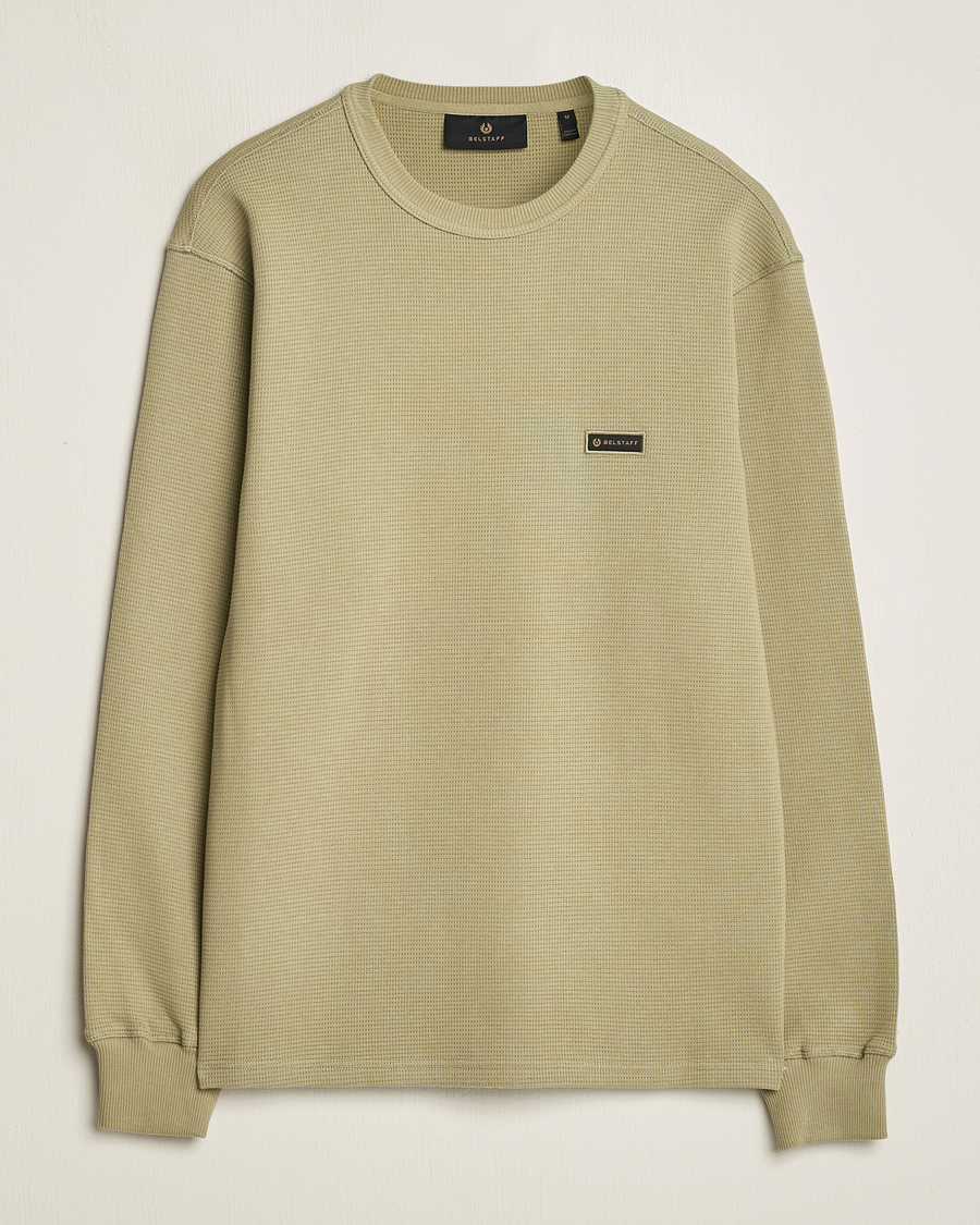 Homme | Pulls Et Tricots | Belstaff | Tarn Long Sleeve Waffle Sweatshirt Aloe