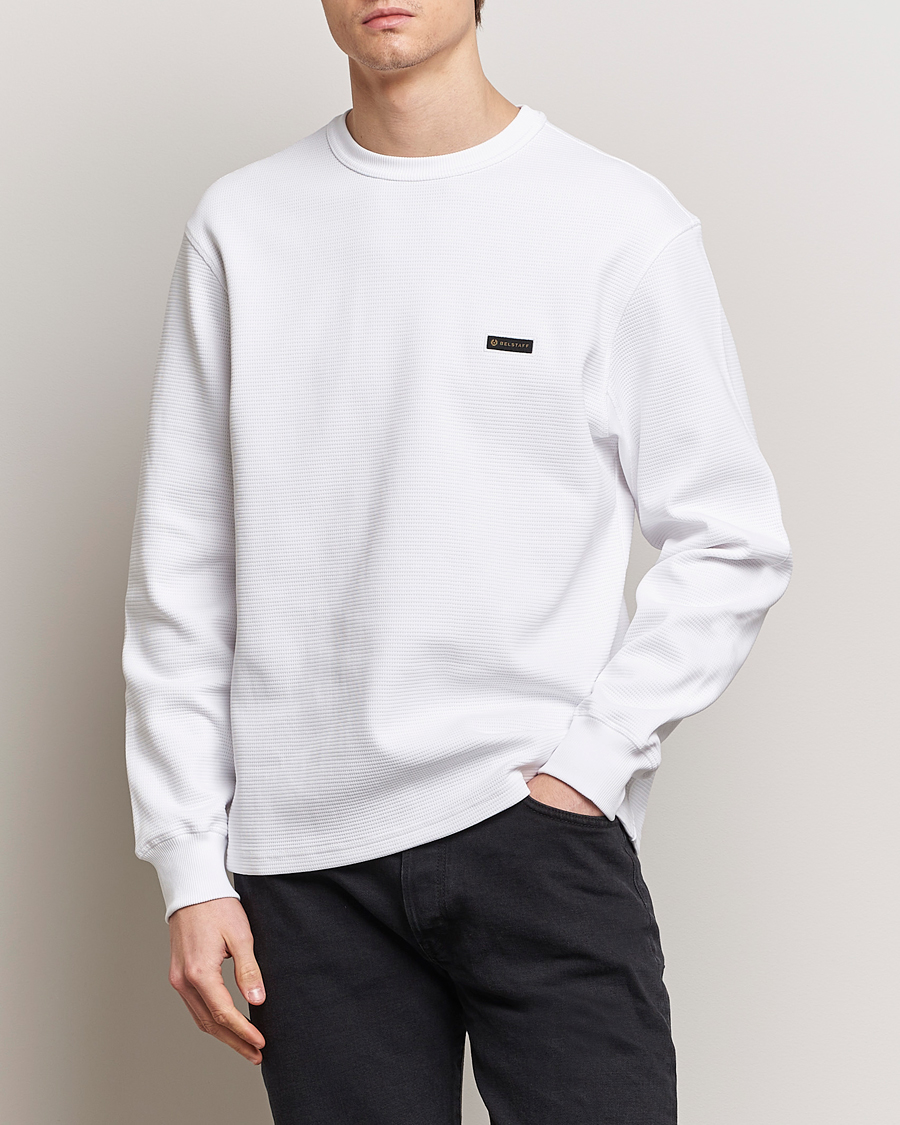 Homme | T-shirts | Belstaff | Tarn Long Sleeve Waffle Sweatshirt White