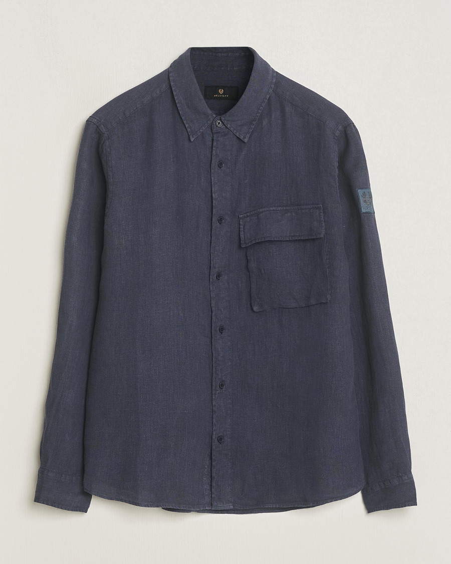 Homme | Chemises | Belstaff | Scale Linen Pocket Shirt Dark Ink