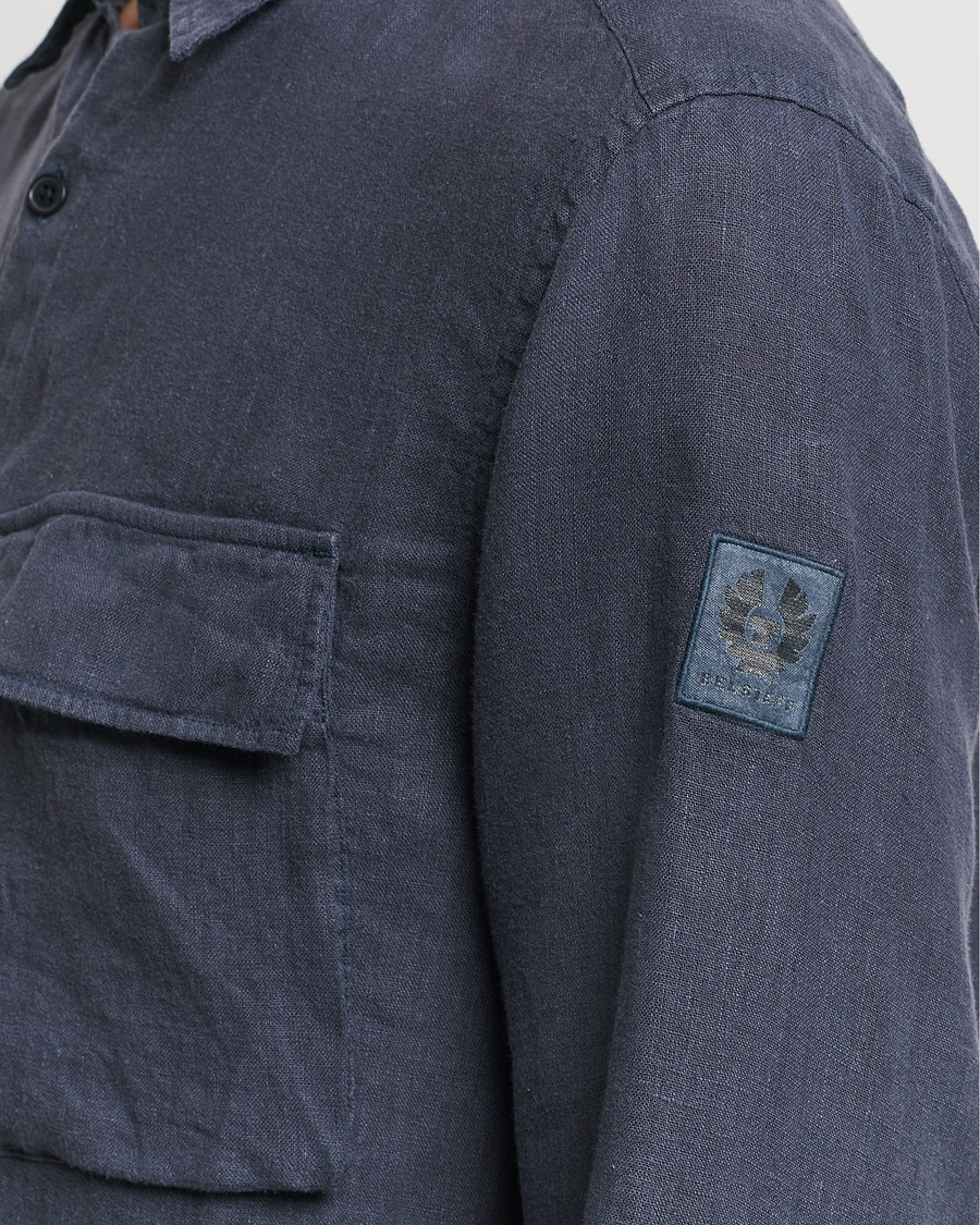Homme | Chemises | Belstaff | Scale Linen Pocket Shirt Dark Ink