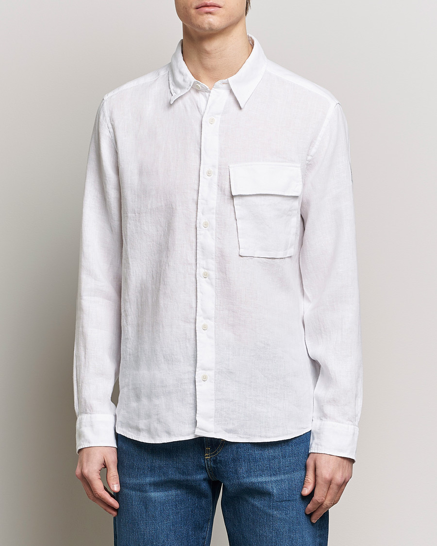 Homme | Casual | Belstaff | Scale Linen Pocket Shirt White
