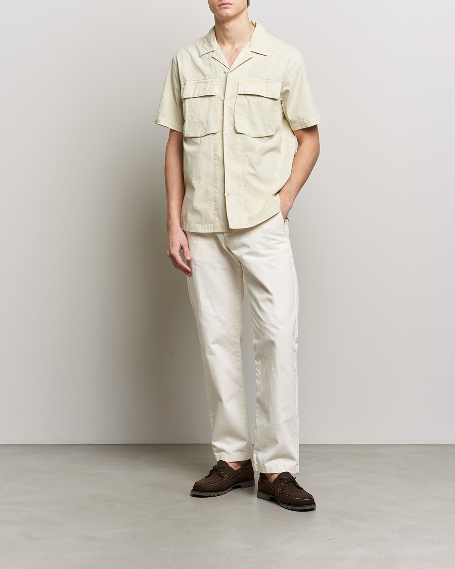 Homme | Chemises | Belstaff | Caster Short Sleeve Seersucker Shirt Beige