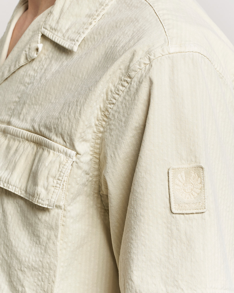 Homme | Chemises | Belstaff | Caster Short Sleeve Seersucker Shirt Beige