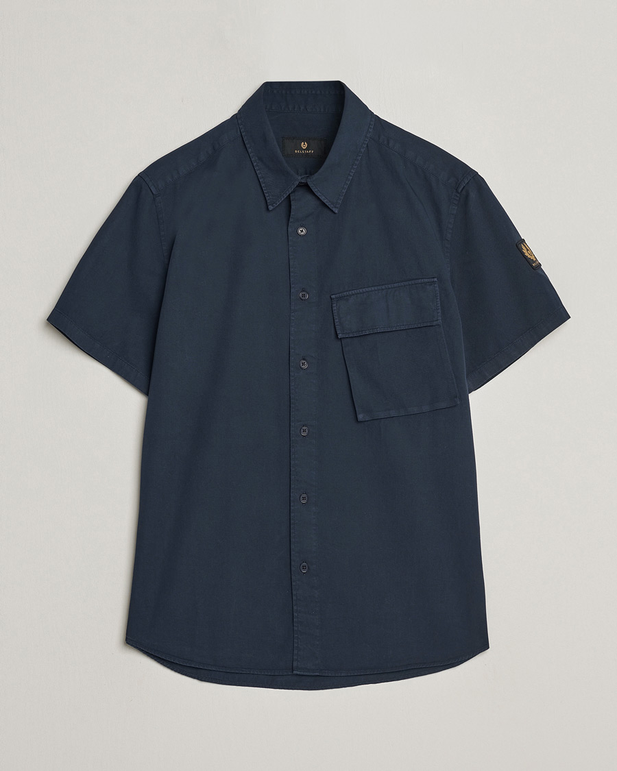 Homme | Chemises | Belstaff | Scale Short Sleeve Cotton Shirt Dark Ink