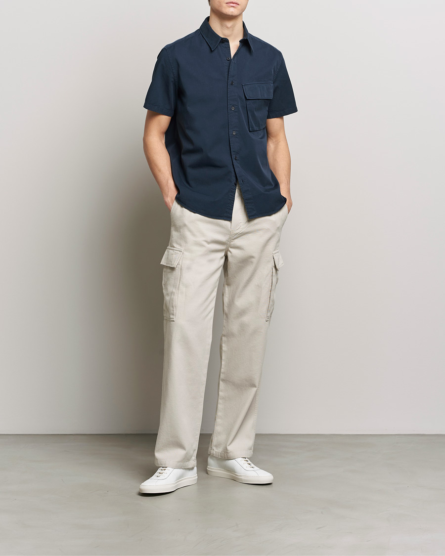 Homme | Chemises | Belstaff | Scale Short Sleeve Cotton Shirt Dark Ink