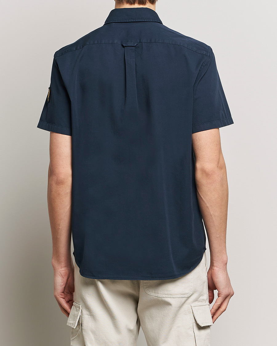 Homme | Chemises | Belstaff | Scale Short Sleeve Cotton Shirt Dark Ink