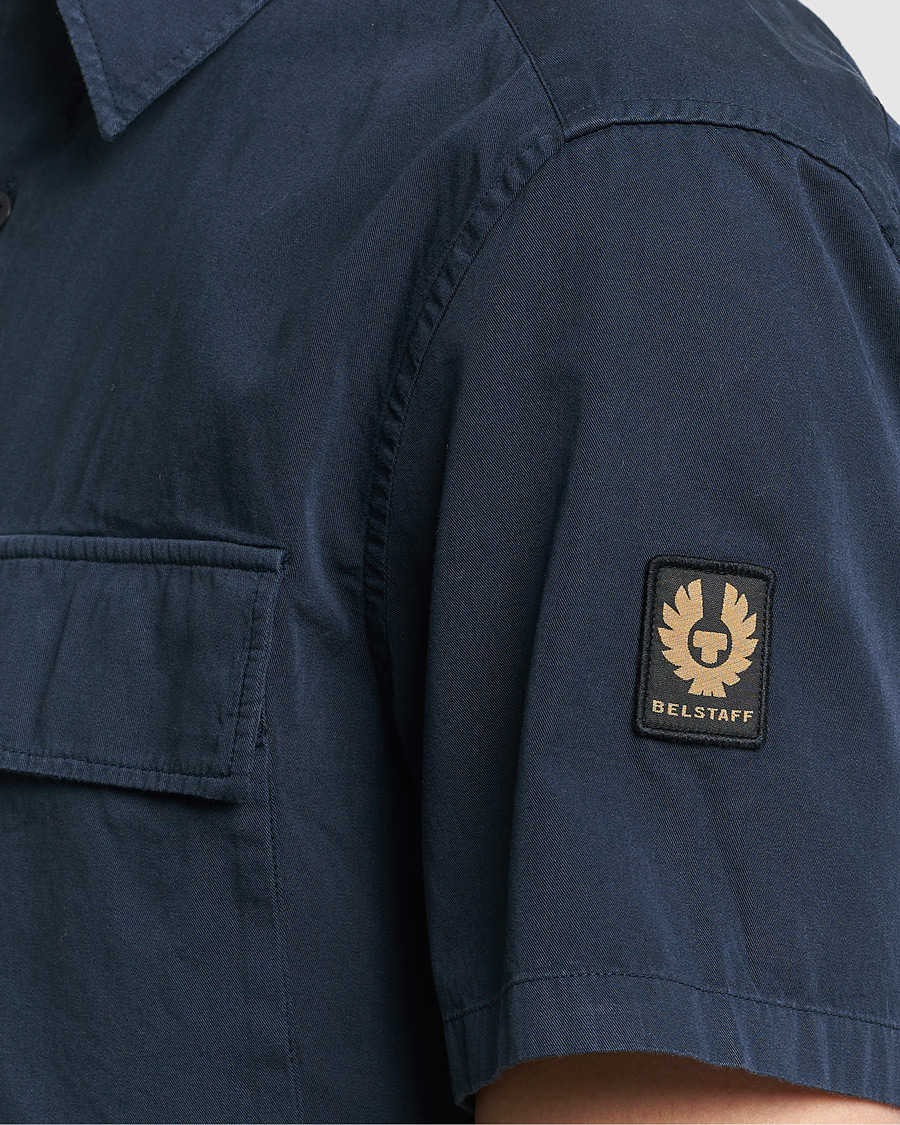 Homme | Chemises | Belstaff | Scale Short Sleeve Cotton Shirt Dark Ink