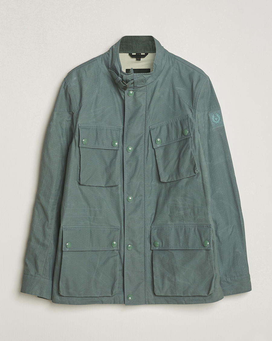 Homme | Manteaux Et Vestes | Belstaff | Landsport Dry Wax Fieldmaster Mineral Green