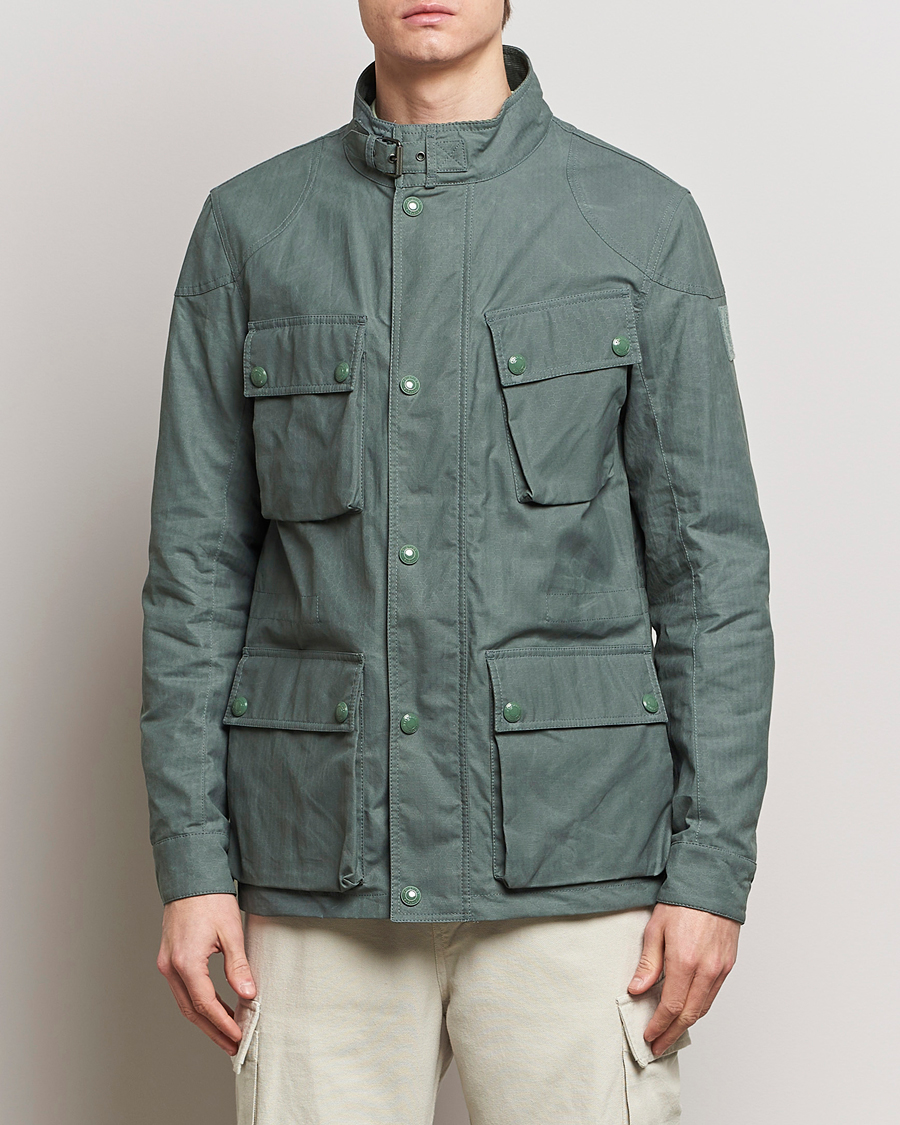 Homme | Manteaux Et Vestes | Belstaff | Landsport Dry Wax Fieldmaster Mineral Green