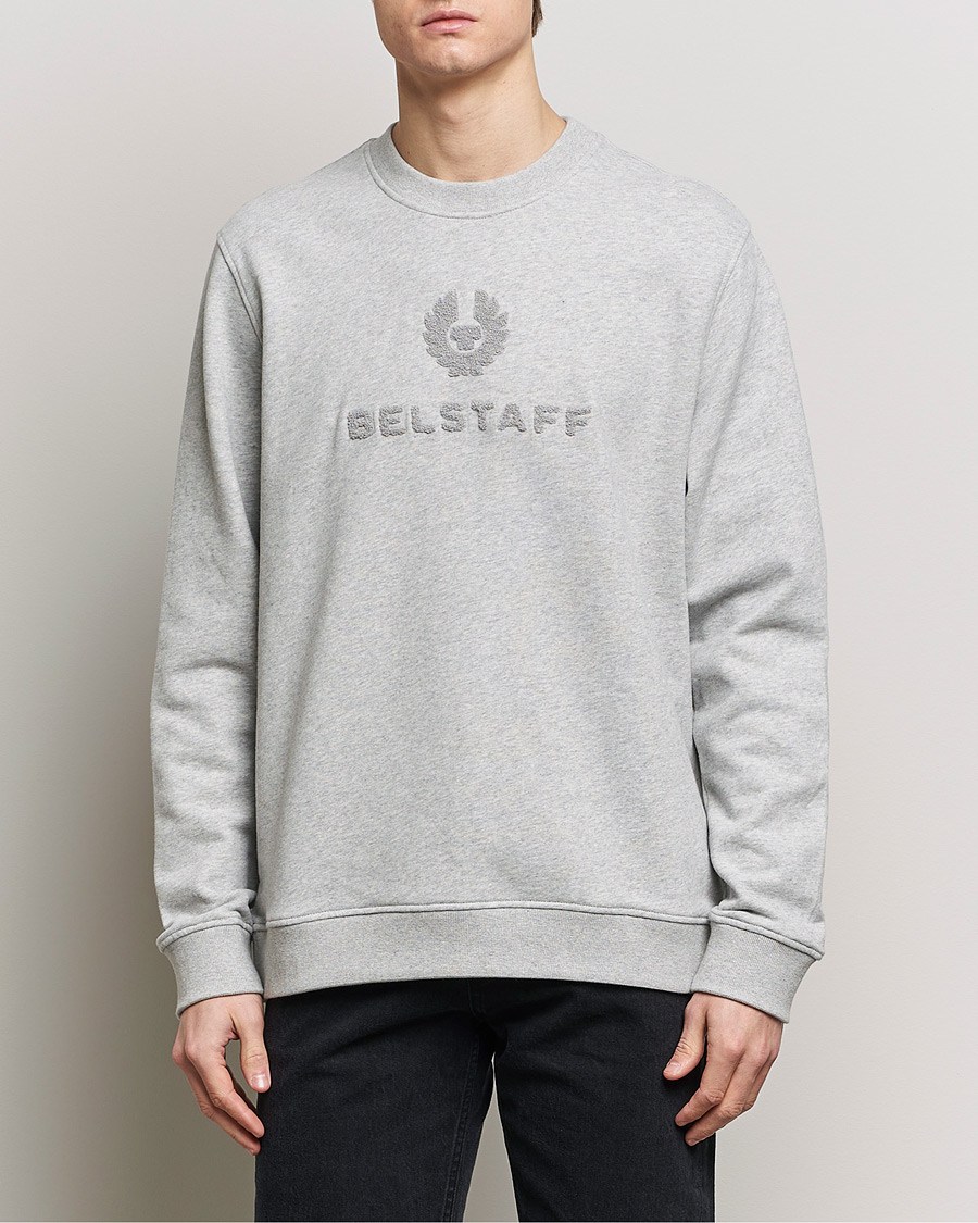 Homme | Best of British | Belstaff | Varsity Logo Sweatshirt Old Silver Heather