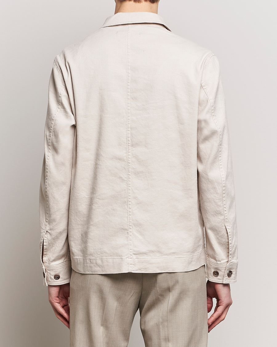 Homme | Chemises | J.Lindeberg | Errol Linen/Cotton Workwear Overshirt Moonbeam